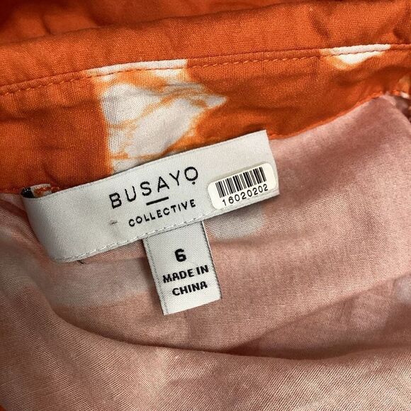 Busayo Collective Orange Ruffle Jumpsuit Women’s Size 6 - Picture 16 of 16